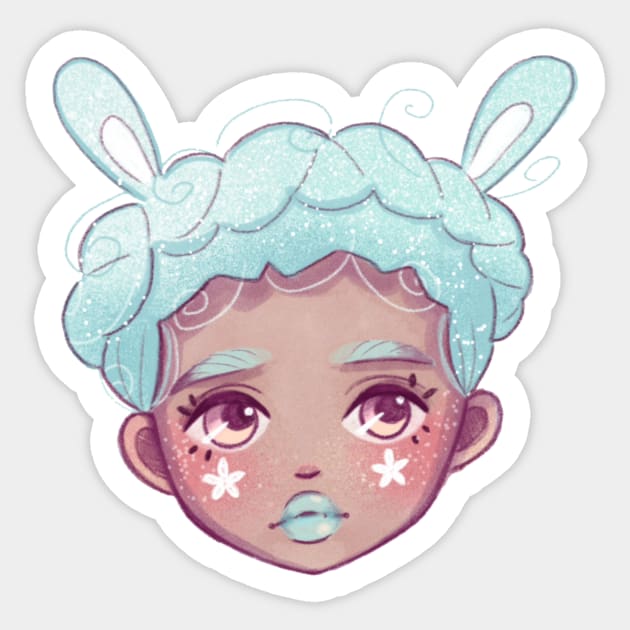 Bunny Girl Aqua Sticker by Alina.soul.notes